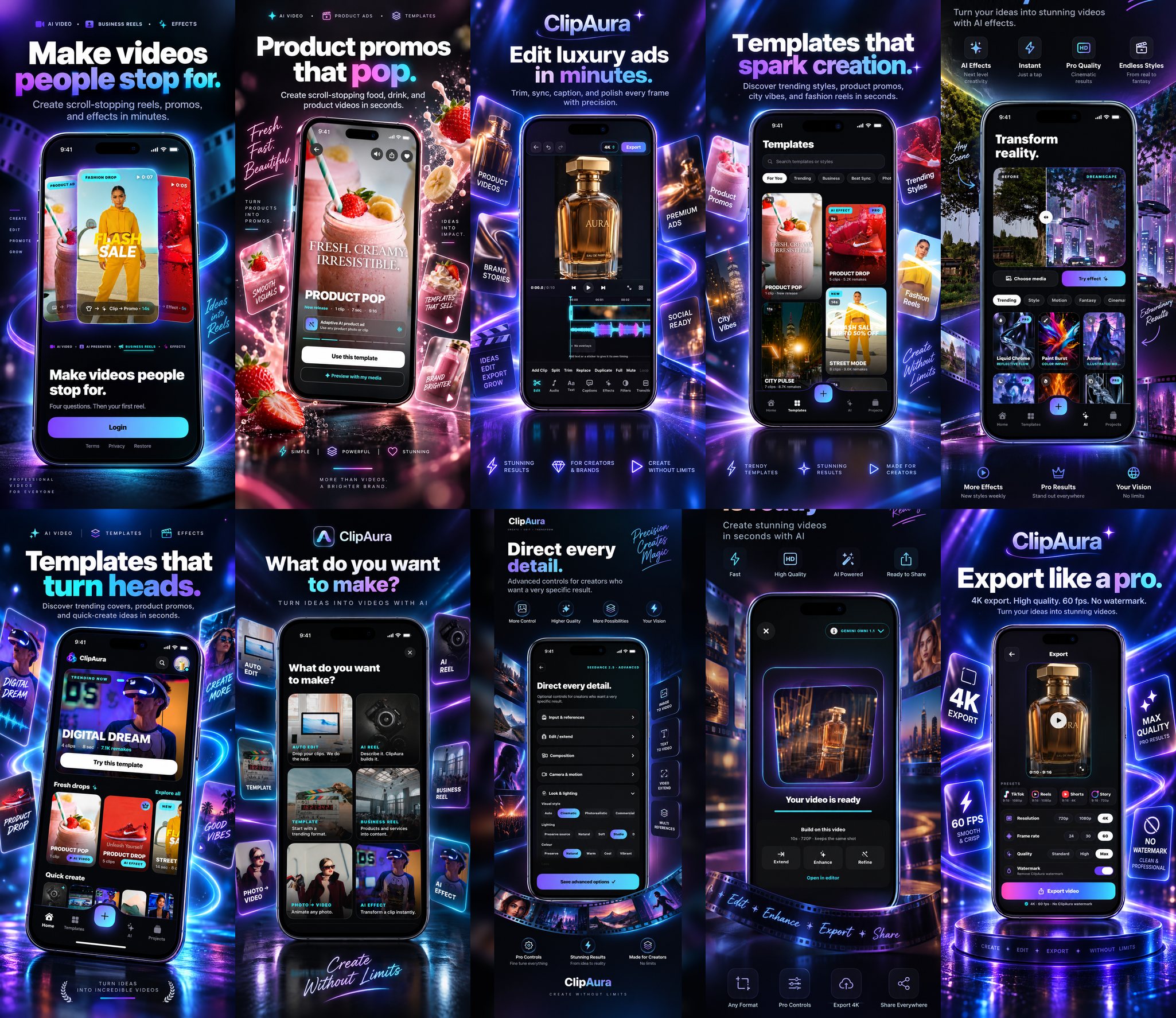 ClipAura App Store screenshot campaign